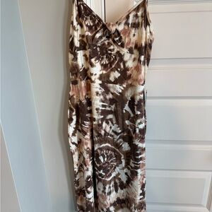 Express Tie-Dye Dress in Brown and Cream Size L NWT